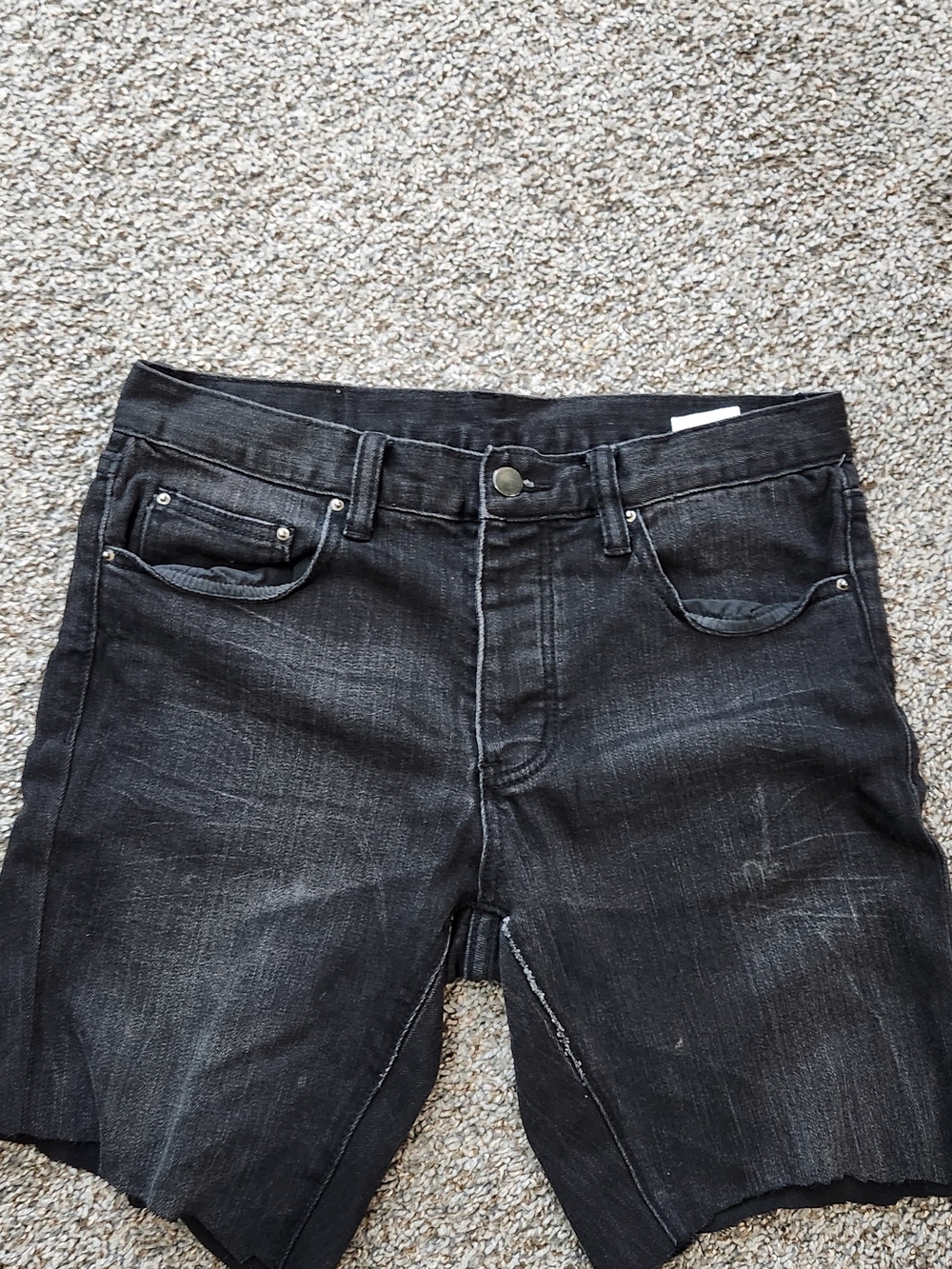 MNML Black Washed Slim Jeans Shorts